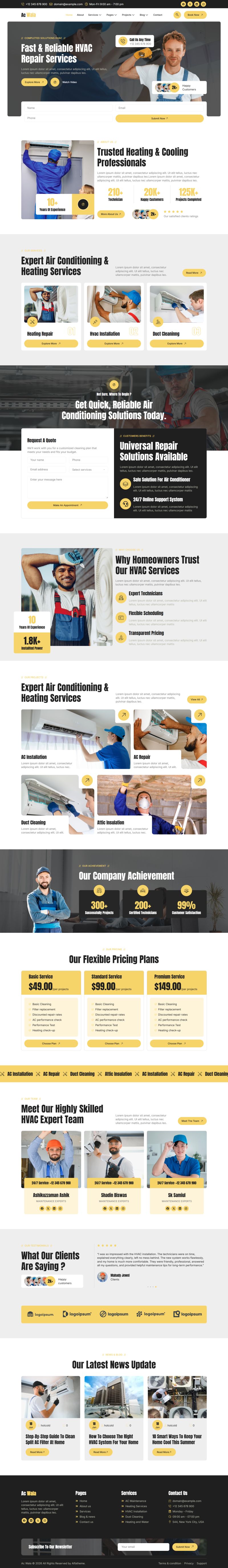 Home — AcWala - Air Conditioner & HVAC Repair Elementor Template