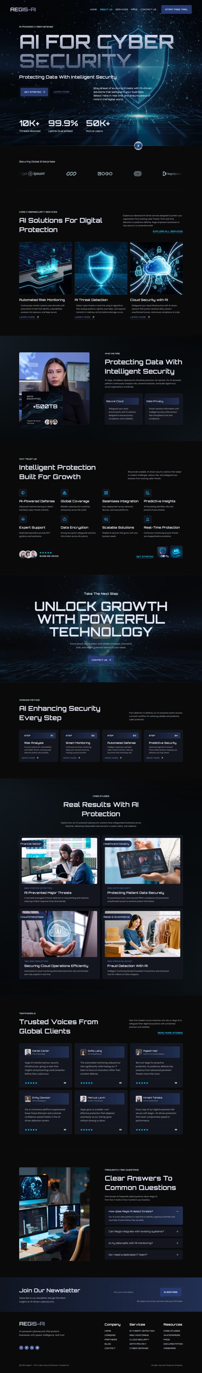 Home — Aegis – AI for Cyber Security Elementor Template