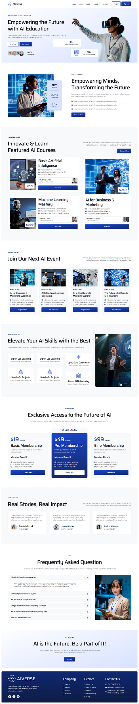 Home — AIVerse - AI School Academy Elementor Template