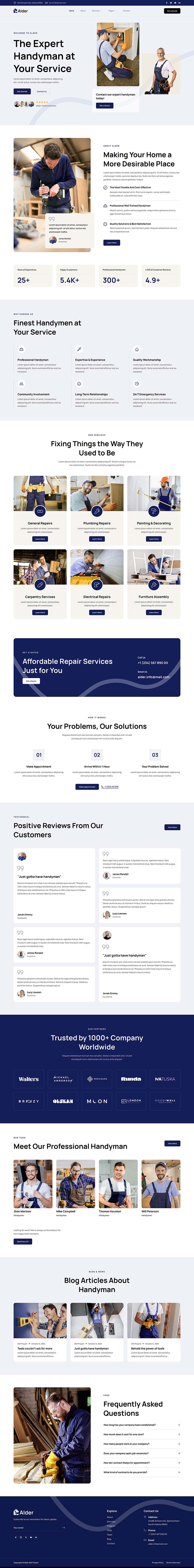 Home — Alder - Handyman & Repair Service Elementor Template