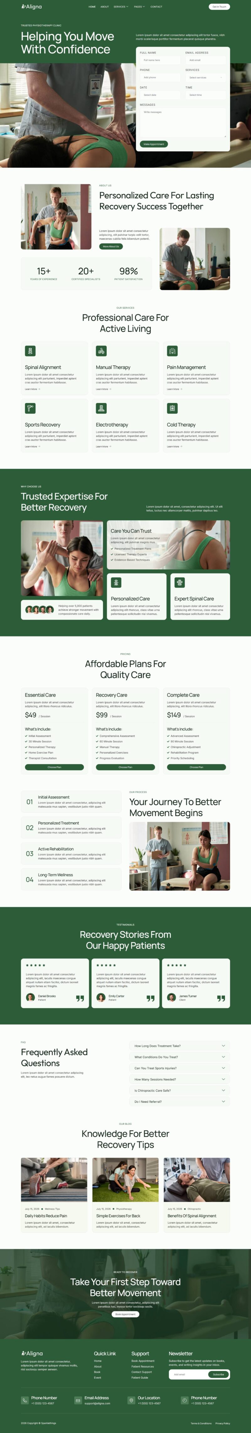 Home — Aligna - Physiotherapy & Chiropractic Elementor Template