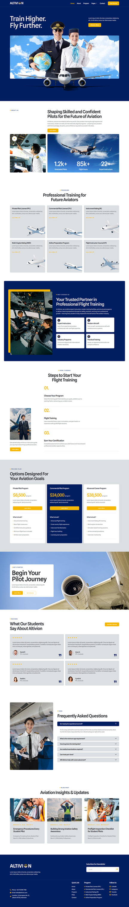 Home — Altivion - Aviation & Flight School Elementor Template