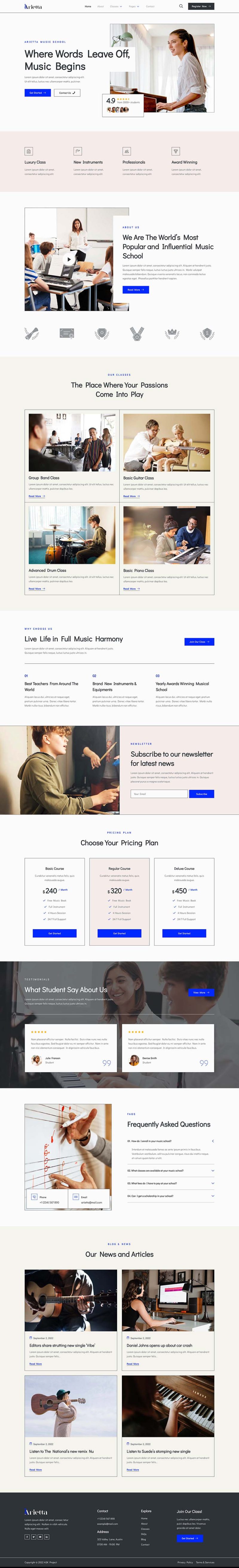 Home — Arietta - Music School Elementor Template