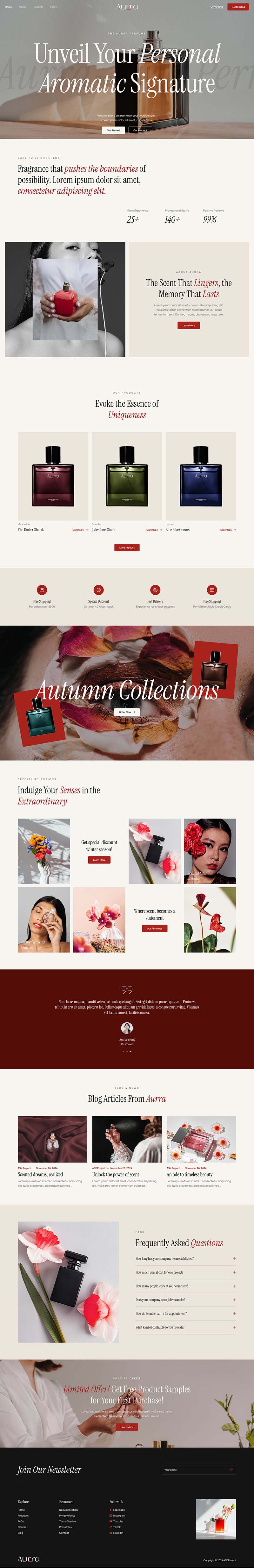 Home — Aurra - Perfume and Fragrance Elementor Template