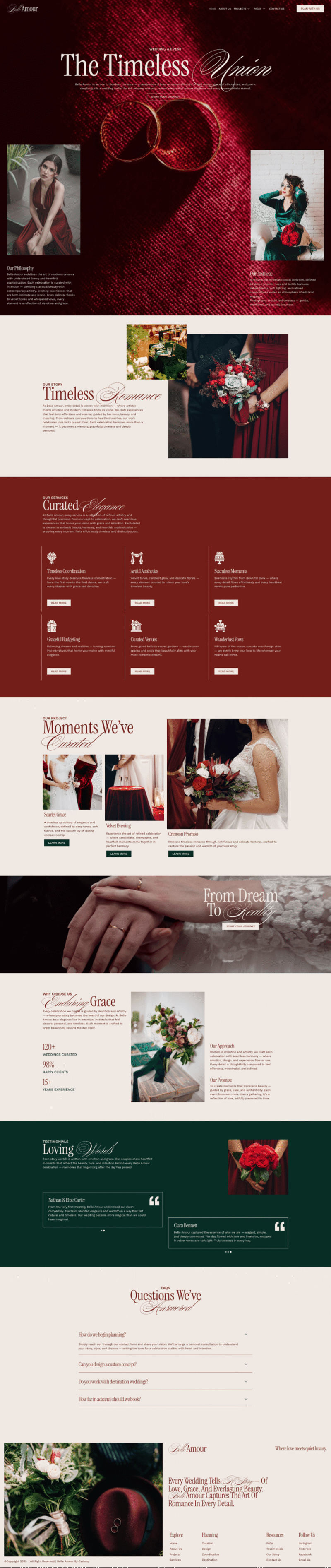 Home — Belle Amour - Modern Elegant Wedding Planner Elementor Template