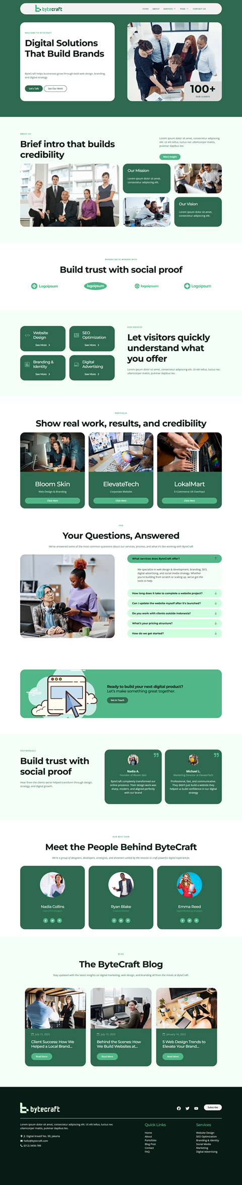 Home — Bytecraft - Digital Agency Elementor Template