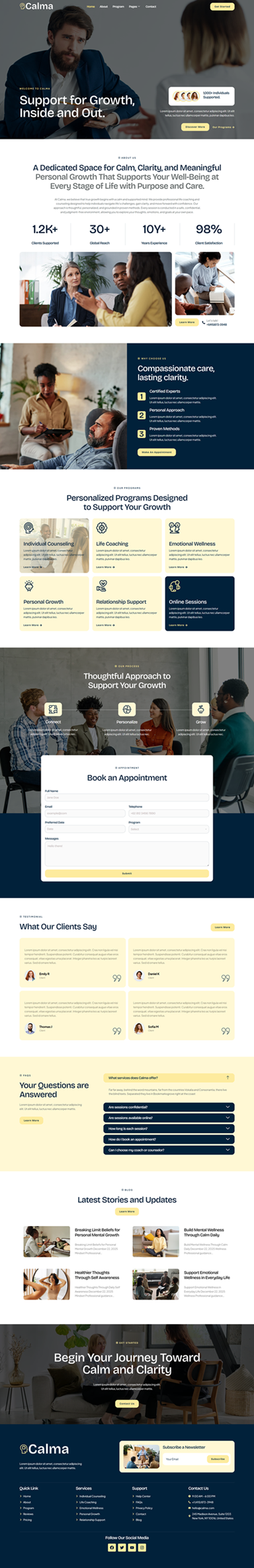 Home — Calma - Life Coach & Counseling Elementor Template