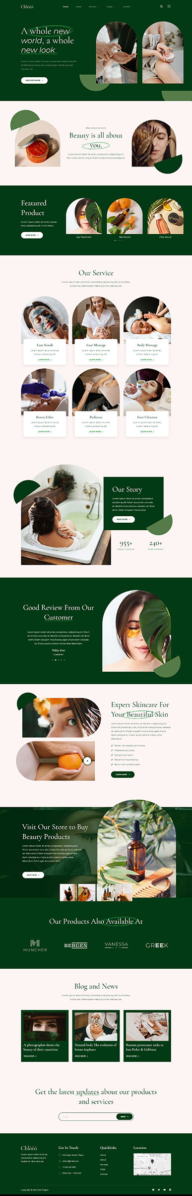 Home — Chloro - Skincare & Dermatology Elementor Template