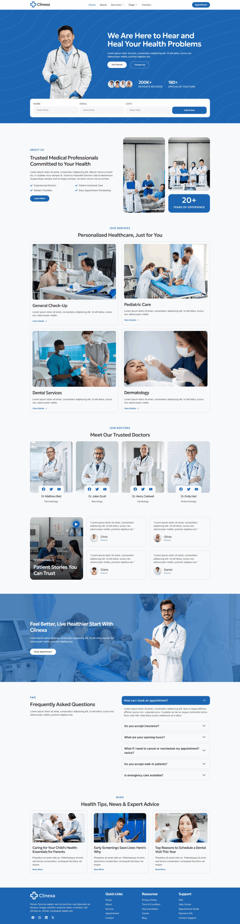 Home — Clinexa - Medical Clinic & Hospital Elementor Template