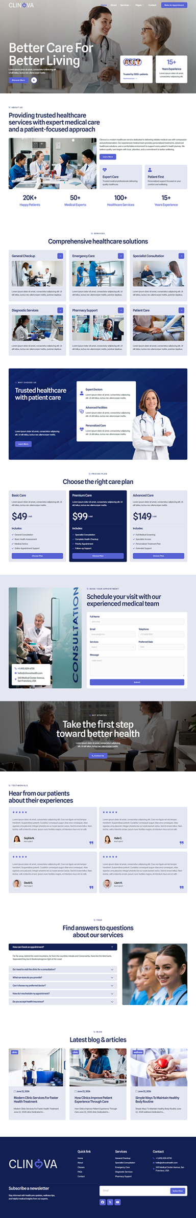 Home — Clinova - Healthcare & Medical Services Elementor Template