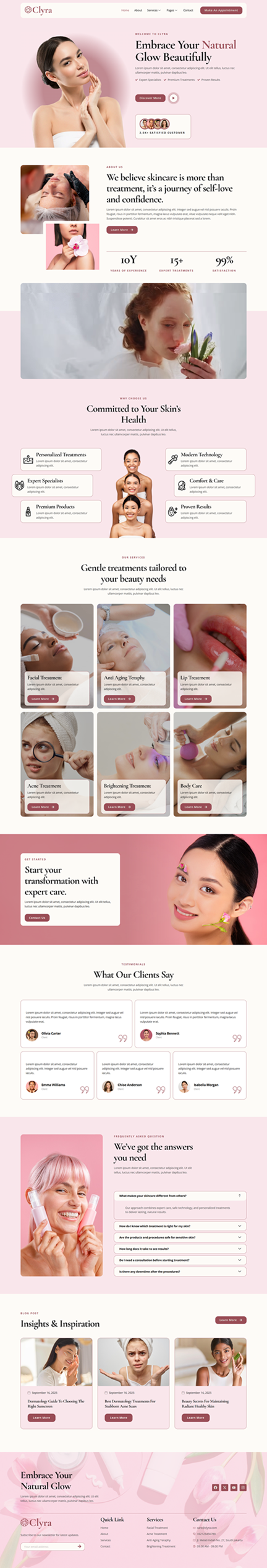 Home — Clyra - Skincare & Dermatology Elementor Template