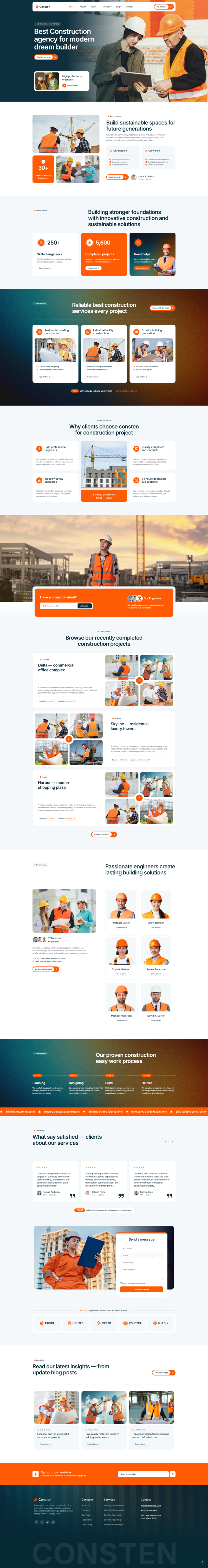 Home One — Consten — Construction Services Elementor Template