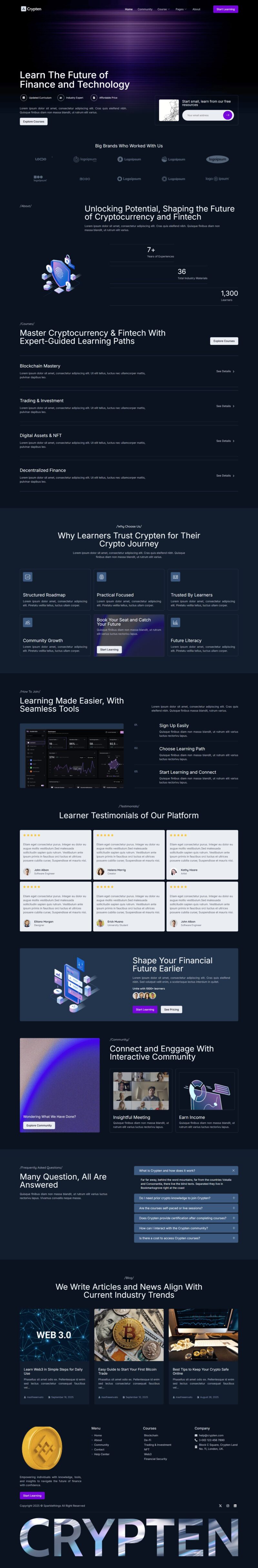 Home — Crypten - Crypto Learning and Community Elementor Template