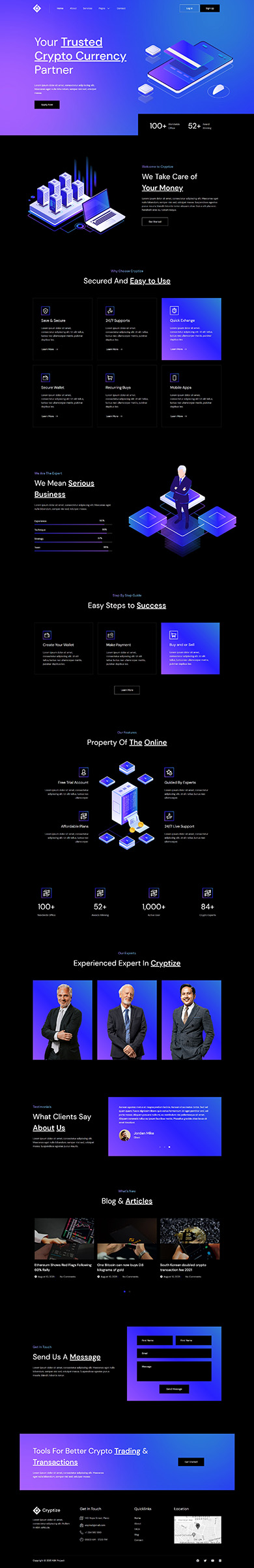 Home — Cryptize - Blockchain Cryptocurrency & Bitcoin Elementor Template