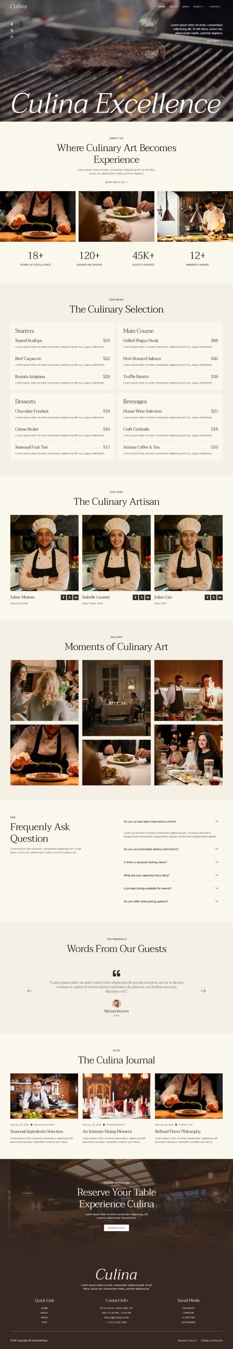 Home — Culina - Luxury Restaurant Elementor Template