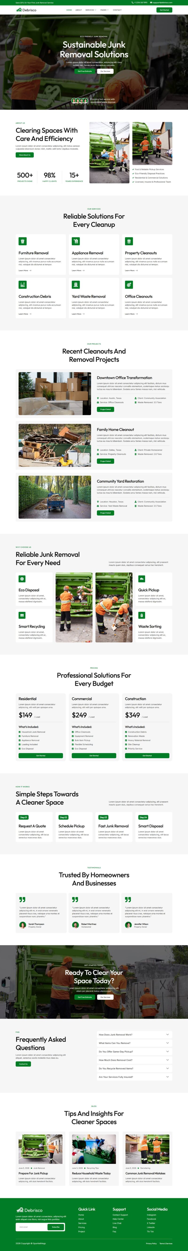 Home — Debrisco - Junk Removal Services Elementor Template