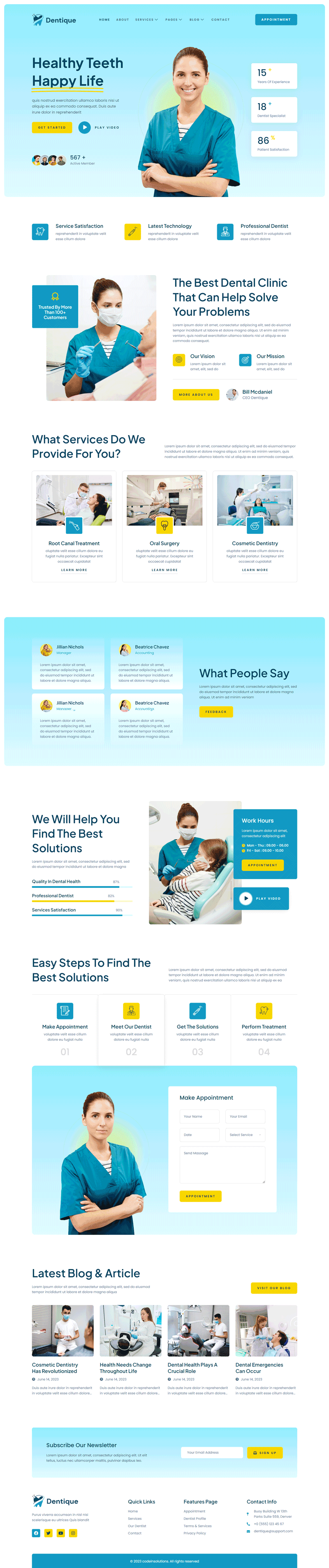 Home — Dentique - Dentist & Dental Clinic Elementor Template