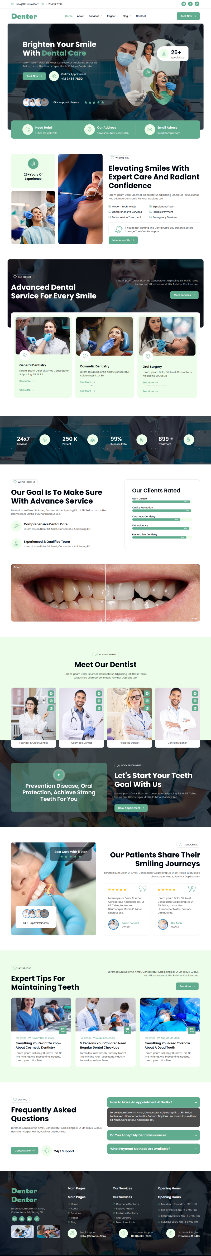 Home — Dentor - Dentist & Dental Care Elementor Template