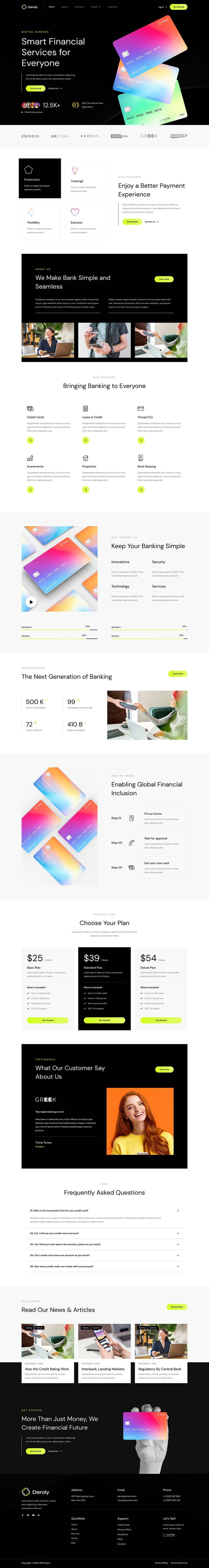 Home — Deroly - Digital Bank & Credit Card Elementor Template