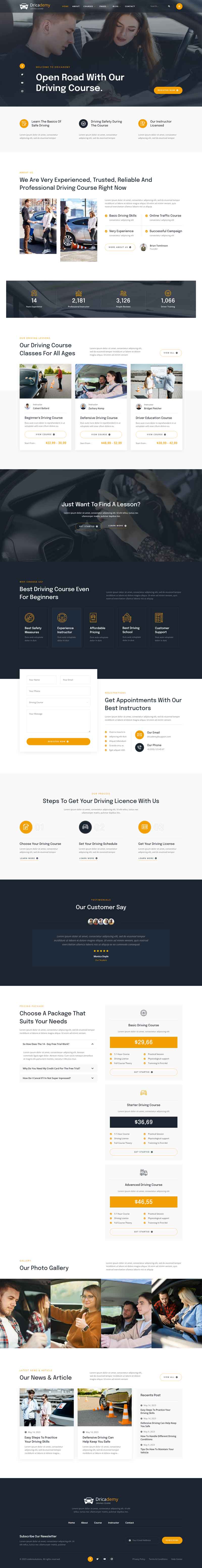 Home — Dricademy - Driving Course & Traffic School Elementor Template