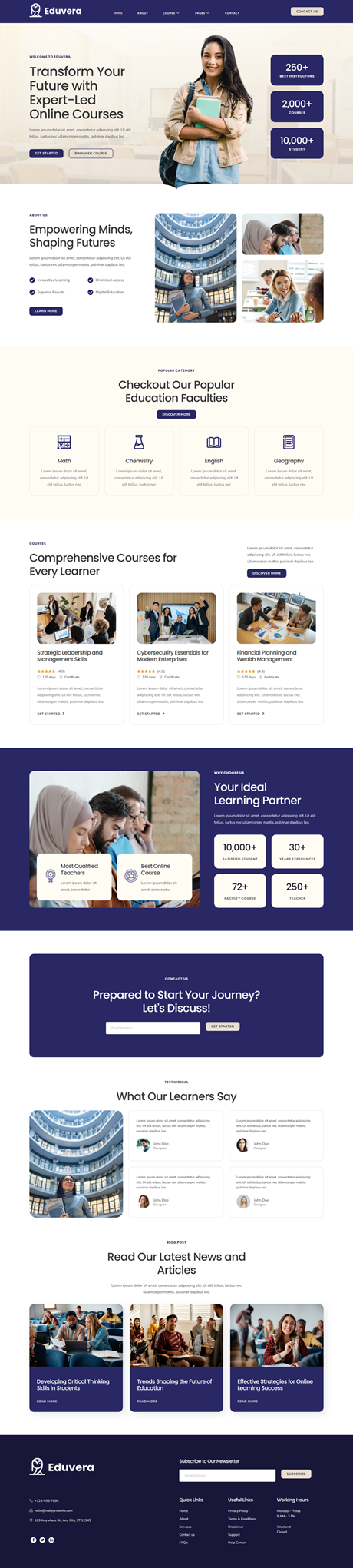 Home — Eduvera - Online Education Course & Class Elementor Template
