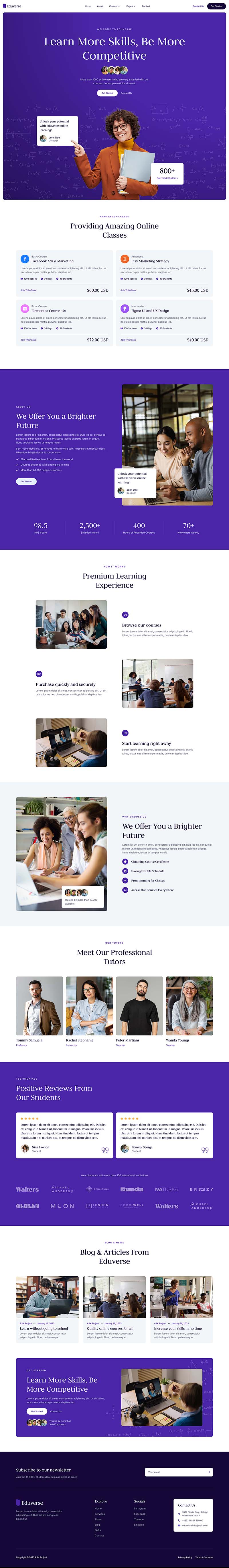 Home — Eduverse - Online Tutor & Education Elementor Template