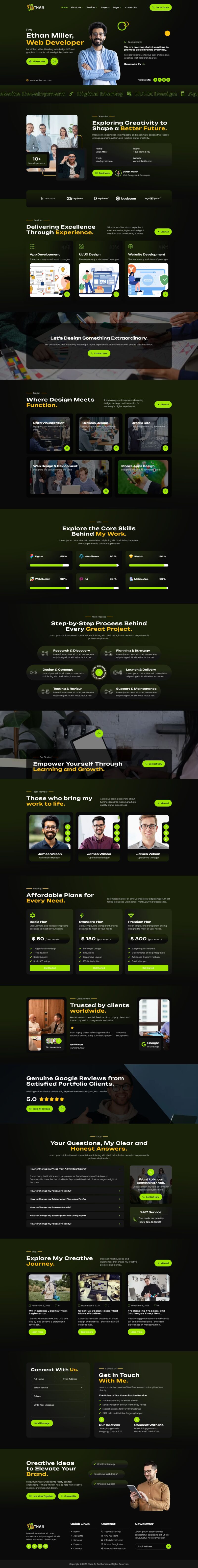 Home — Ethan - Personal Portfolio Elementor Template