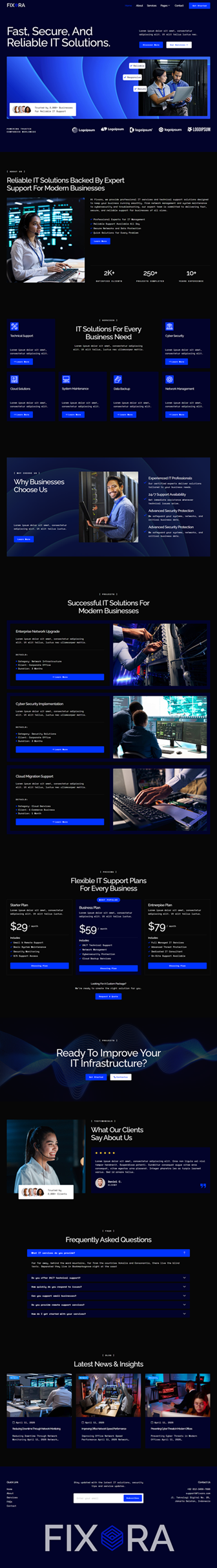 Home — Fixora - IT Service & Support Elementor Template