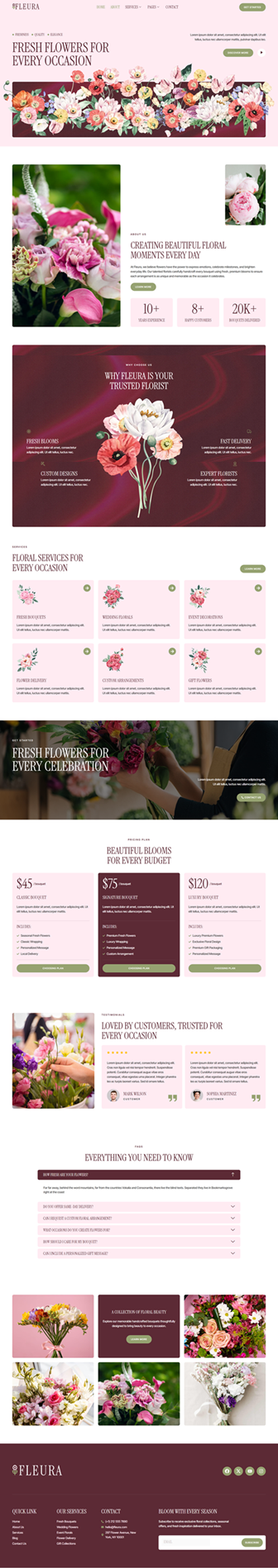 Home — Fleura - Florist & Flower Boutique Elementor Template