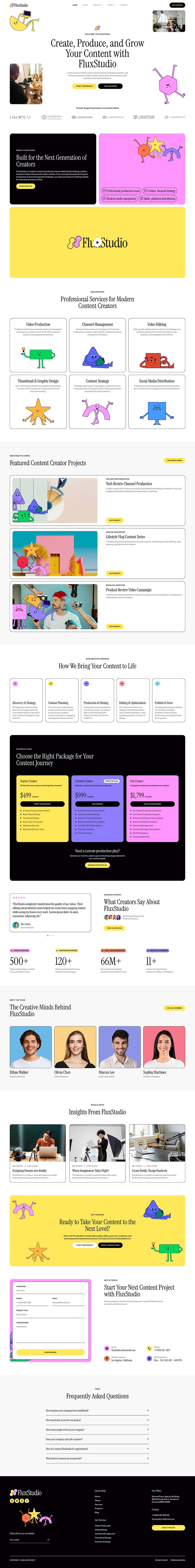 Home — FluxStudio - Content Creator Studio Elementor Template