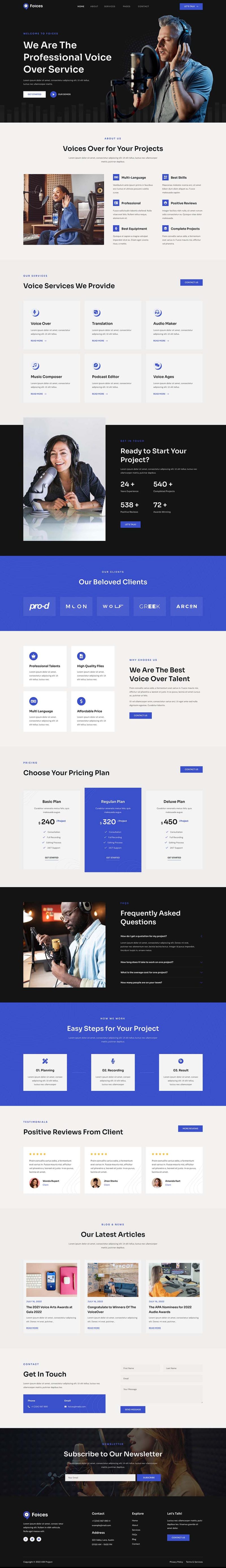 Home — Foices - Voice Over Services Elementor Template