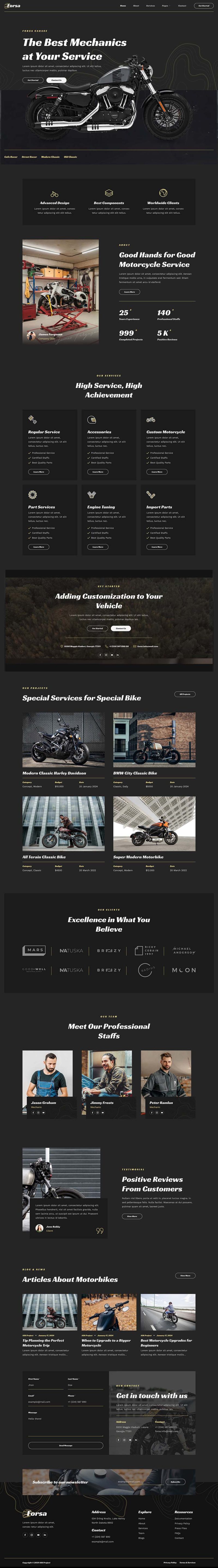 Home — Forsa - Custom Motorcycle Garage Elementor Template