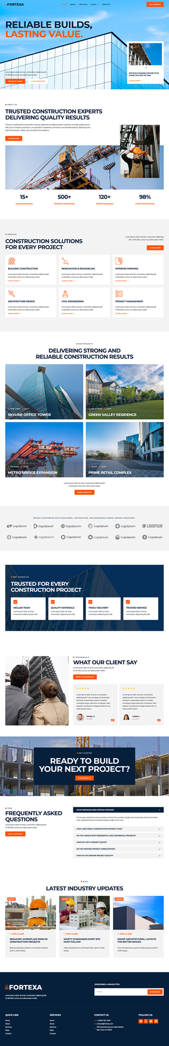 Home — Fortexa - Construction Elementor Template