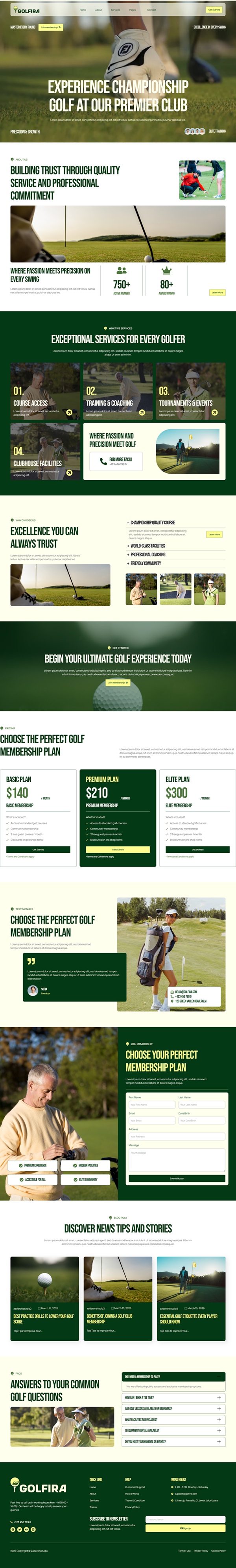 Home — Golfira - Golf Club & Course Elementor Template