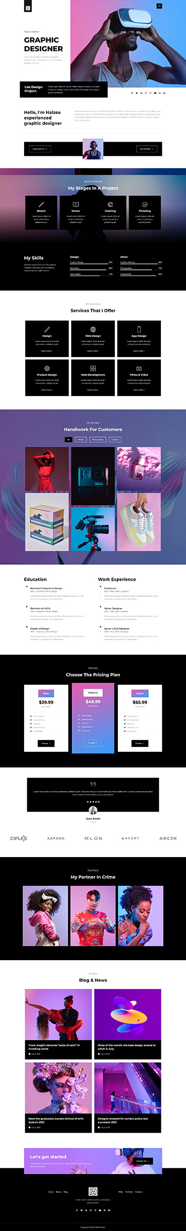 Home — Haizea - Creative Portfolio & Resume Elementor Template