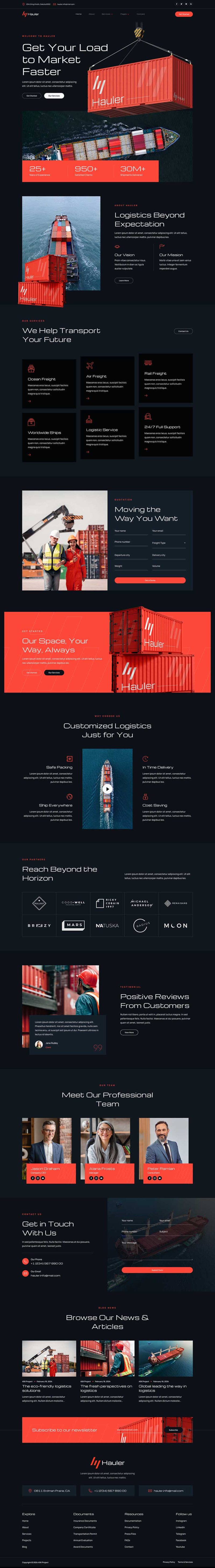 Home — Hauler - Cargo & Logistic Elementor Template
