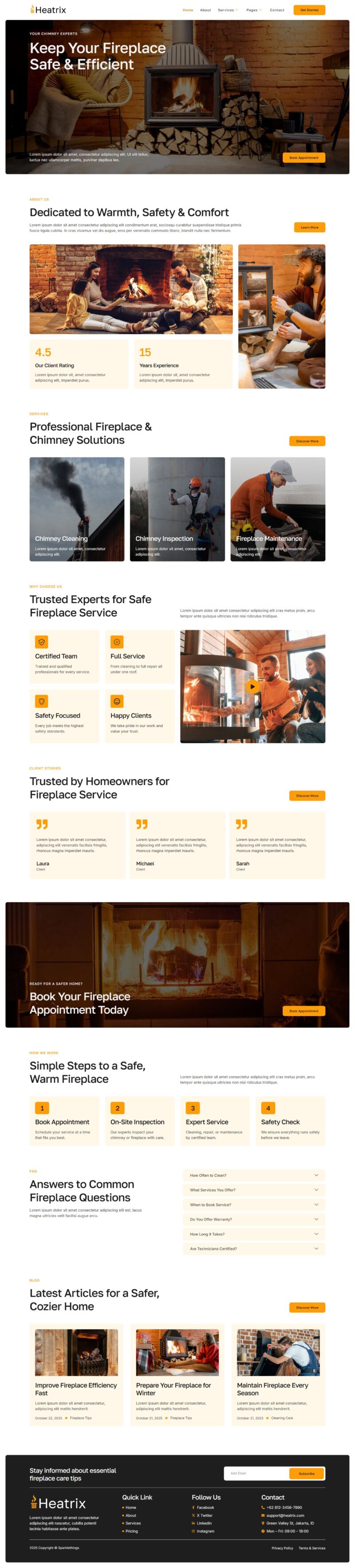 Home — Heatrix - Fireplace & Chimney Services Elementor Template