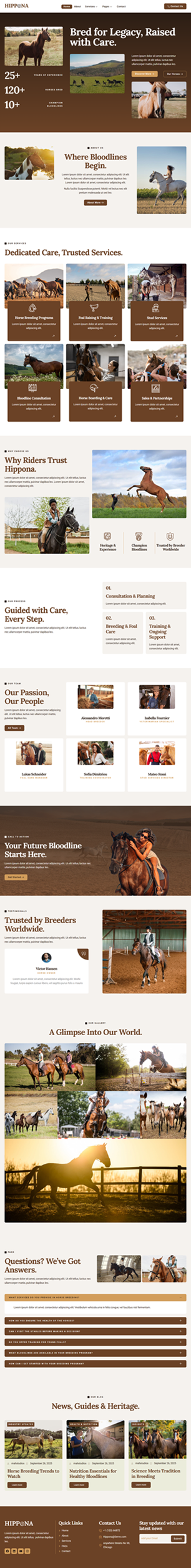 Home — Hippona - Horse Breeding Business Elementor Template