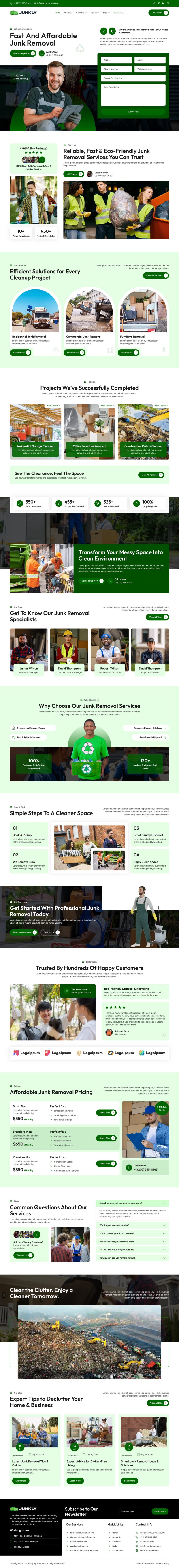 Home — Junkly - Junk Removal Services Elementor Template