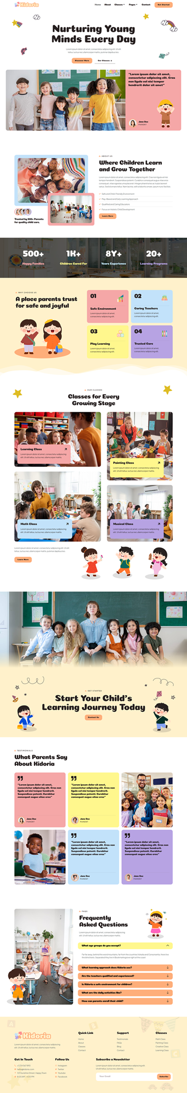 Home — Kidoria - Kindergarten & Child Care Elementor Template