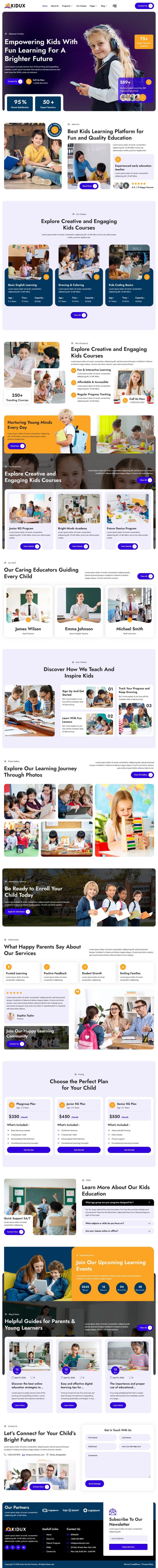Home — Kidux - Children Education Elementor Template