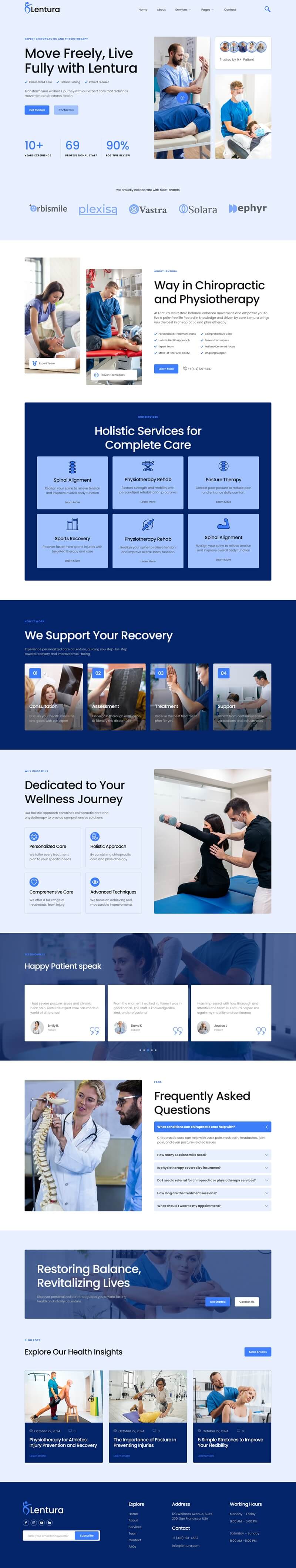 Home — Lentura - Chiropractic & Physiotherapy Elementor Template