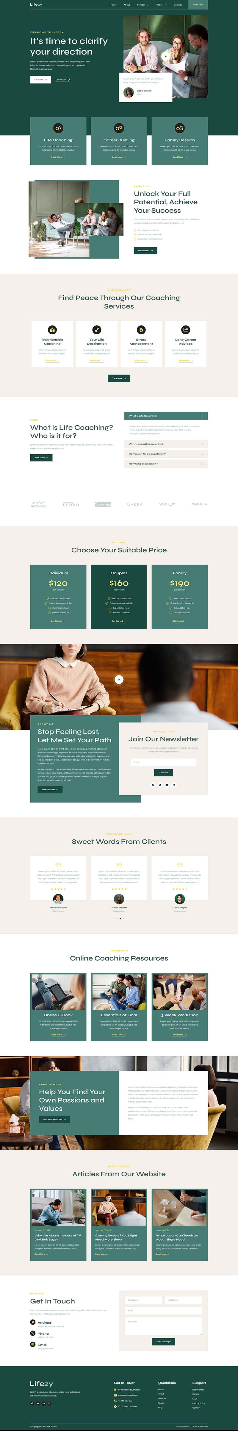 Home — Lifezy - Life Coach & Counseling Elementor Template