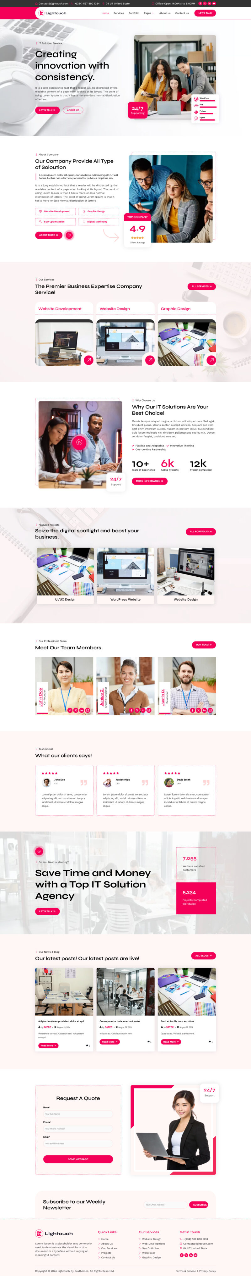 Home — Lightouch - IT Solutions Elementor Template