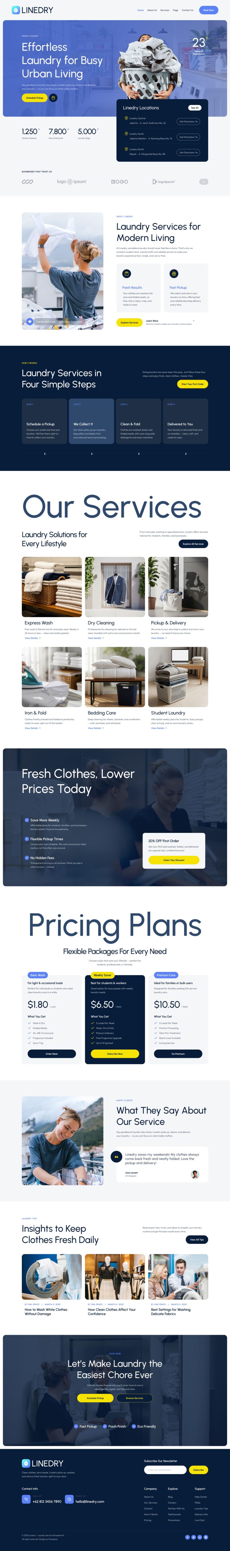 Home — Linedry - Laundry Service Elementor Template