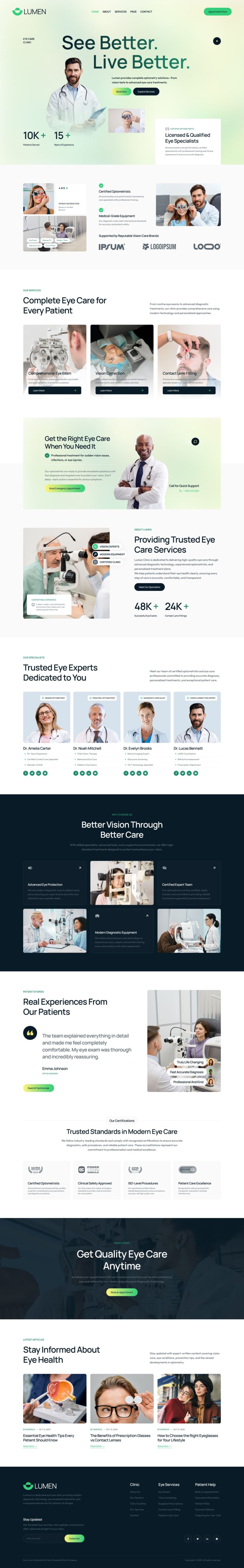 Home — Lumen - Eye Care & Optometrist Clinic Elementor Template