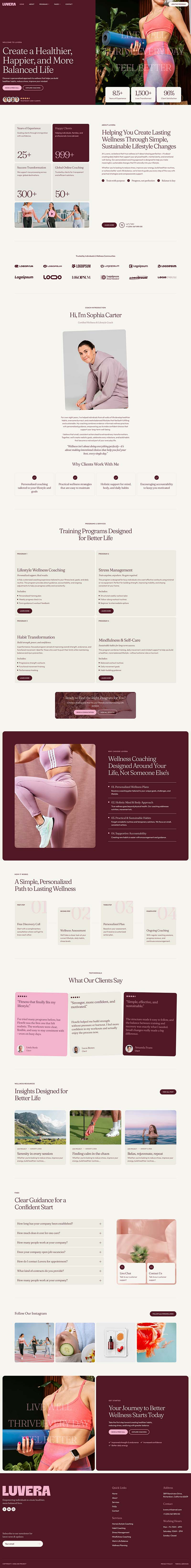 Home — Luvera – Wellness & Lifestyle Coach Elementor Template