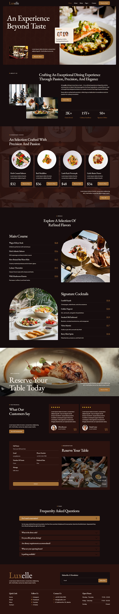 Home — Luxelle - Luxury Restaurant Elementor Template
