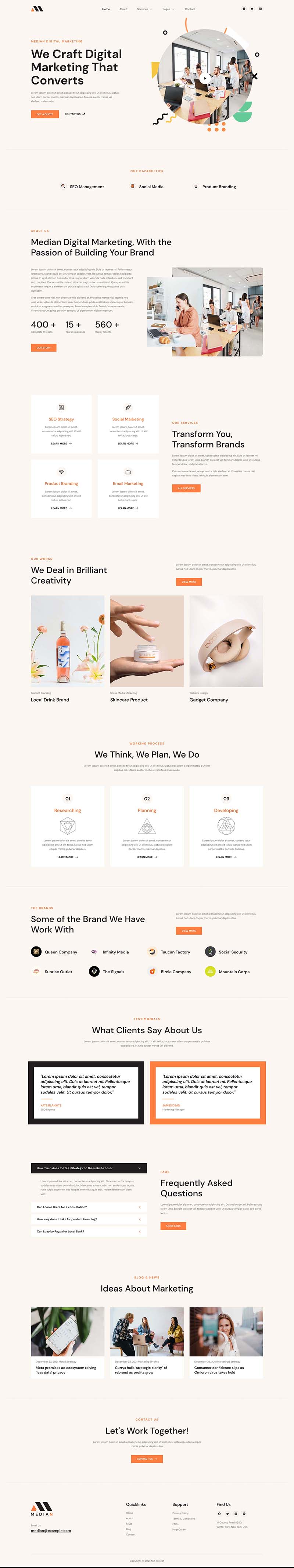 Home — Median - Digital Marketing Agency Elementor Template