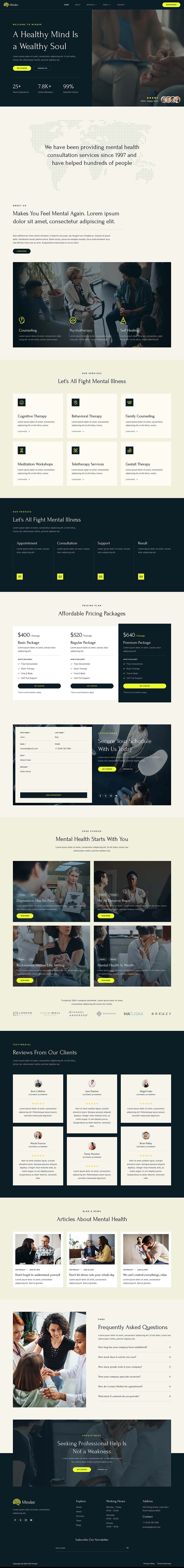 Home — Minder - Mental Health & Therapy Elementor Template